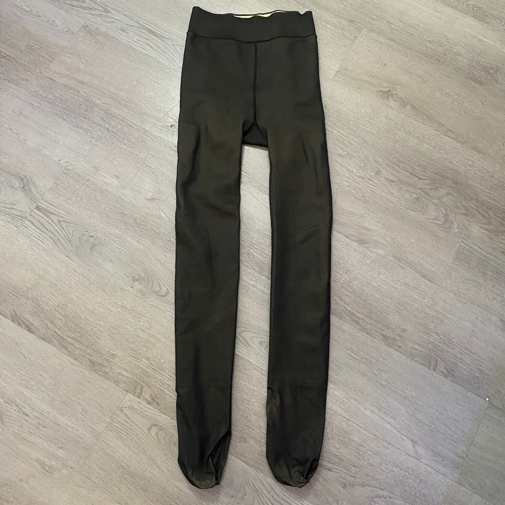 Fleece Lined Tights Women One Size Black Sheer Look Thermal Leggings